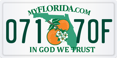 FL license plate 0717OF