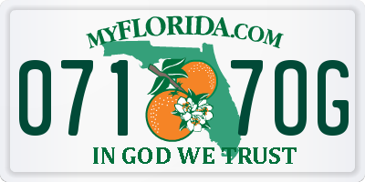 FL license plate 0717OG