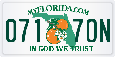 FL license plate 0717ON