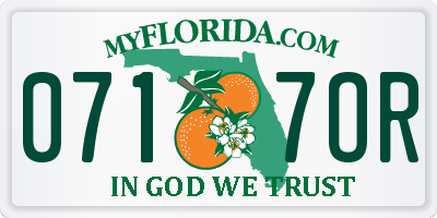 FL license plate 0717OR