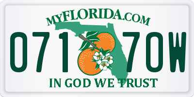 FL license plate 0717OW