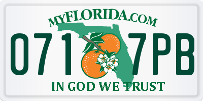 FL license plate 0717PB
