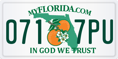 FL license plate 0717PU