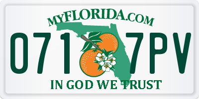 FL license plate 0717PV