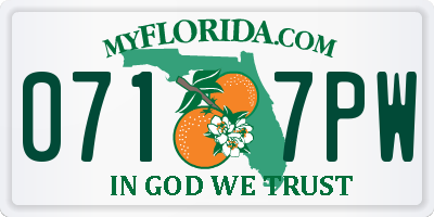 FL license plate 0717PW