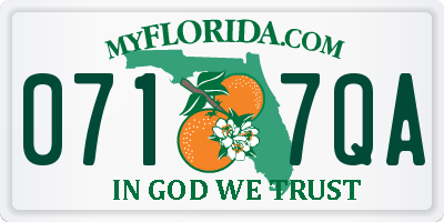 FL license plate 0717QA