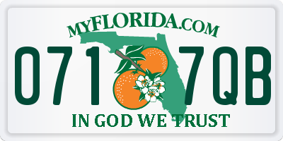 FL license plate 0717QB