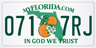 FL license plate 0717RJ