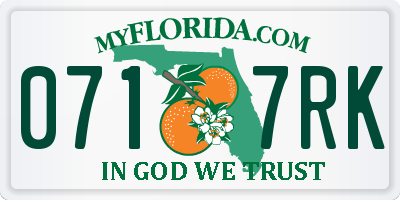 FL license plate 0717RK