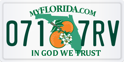FL license plate 0717RV