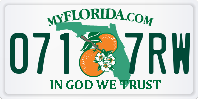 FL license plate 0717RW