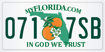 FL license plate 0717SB