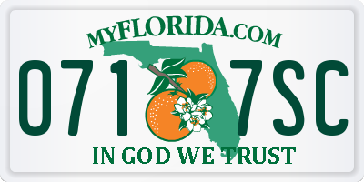 FL license plate 0717SC