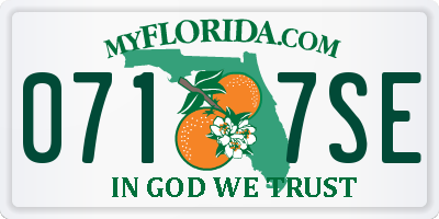 FL license plate 0717SE