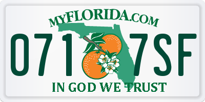 FL license plate 0717SF