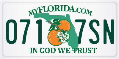 FL license plate 0717SN