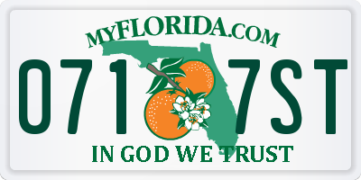 FL license plate 0717ST
