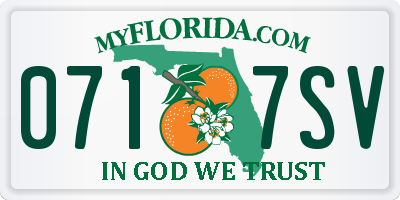 FL license plate 0717SV