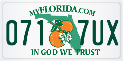 FL license plate 0717UX