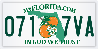 FL license plate 0717VA