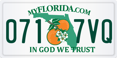 FL license plate 0717VQ