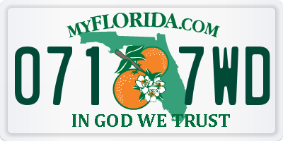 FL license plate 0717WD