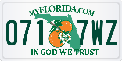 FL license plate 0717WZ