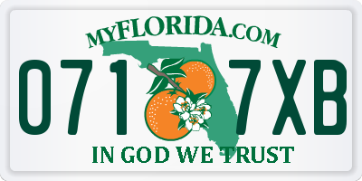 FL license plate 0717XB