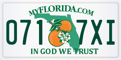 FL license plate 0717XI