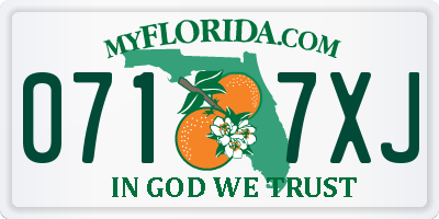 FL license plate 0717XJ