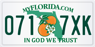 FL license plate 0717XK