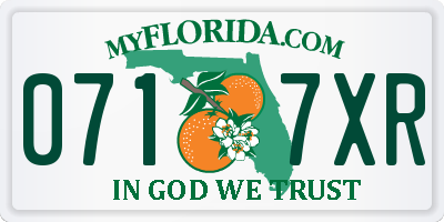 FL license plate 0717XR