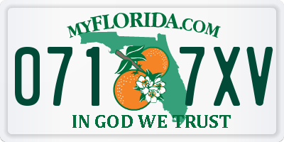FL license plate 0717XV