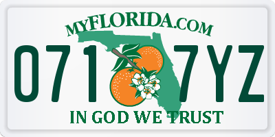 FL license plate 0717YZ