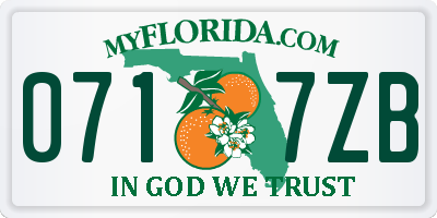 FL license plate 0717ZB