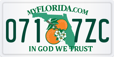 FL license plate 0717ZC