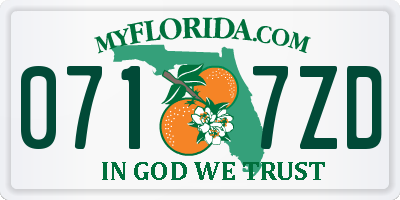FL license plate 0717ZD