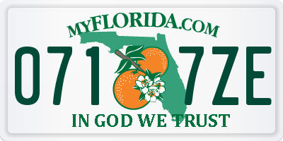 FL license plate 0717ZE