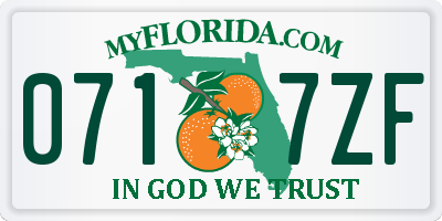 FL license plate 0717ZF
