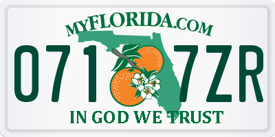 FL license plate 0717ZR