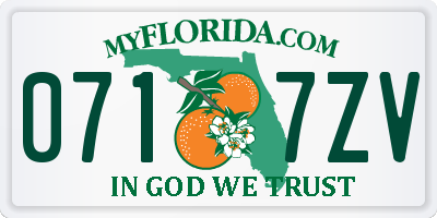 FL license plate 0717ZV