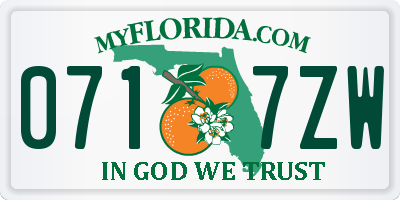 FL license plate 0717ZW