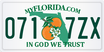 FL license plate 0717ZX