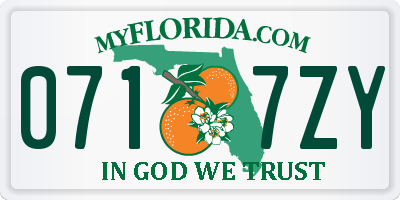 FL license plate 0717ZY
