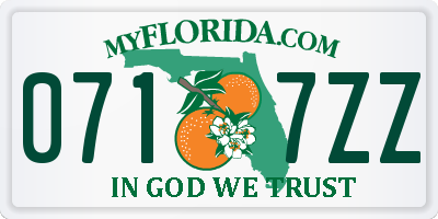 FL license plate 0717ZZ