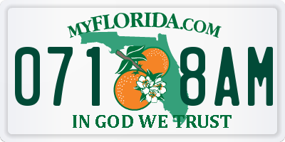 FL license plate 0718AM