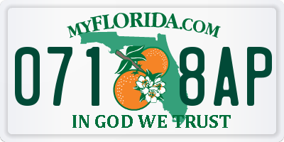 FL license plate 0718AP