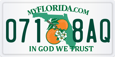 FL license plate 0718AQ