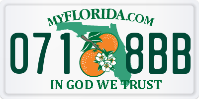 FL license plate 0718BB