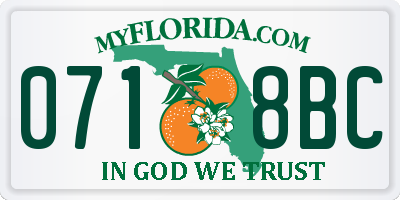 FL license plate 0718BC